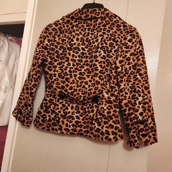 Dollhouse cropped jacket leopard printed 3/4 sleeves size M - Picture 2 of 9